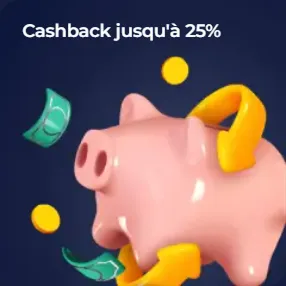 Tirelire avec billets pour cashback jusqu’à 25 % chez Nine Casino