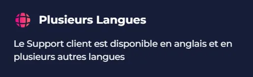 Assistance en plusieurs langues dont l’anglais et d’autres disponibles