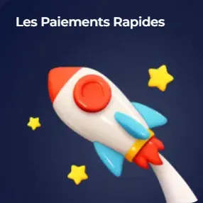 Fusée rouge et blanche illustrant les paiements rapides du casino