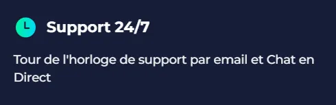 Support client 24h/24 et 7j/7 par email et chat en direct